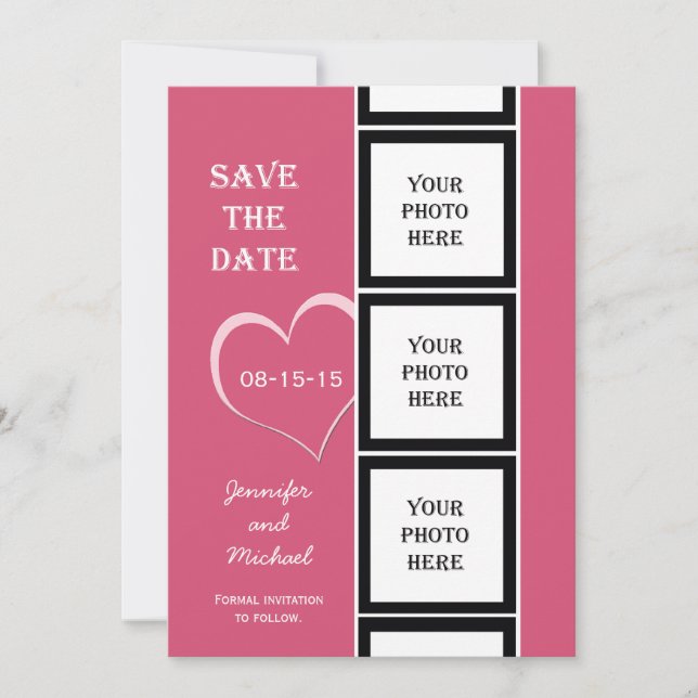 Photo Booth Save the Date Invitation Card (Front)