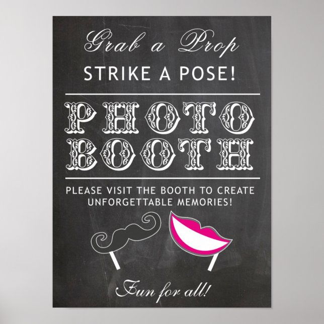 Photo Booth sign - grab a prop chalkboard (Front)