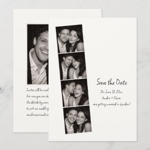 Photo Booth Strip Handwritten Minimal Wedding Fun  Save The Date