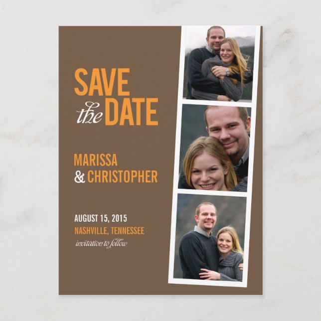 Photo Booth Style Save The Date Card (Front)