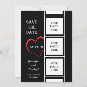 Photo Booth Style Save the Date Invitation Card