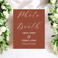 Photo Booth Terracotta Brown Wedding Poster