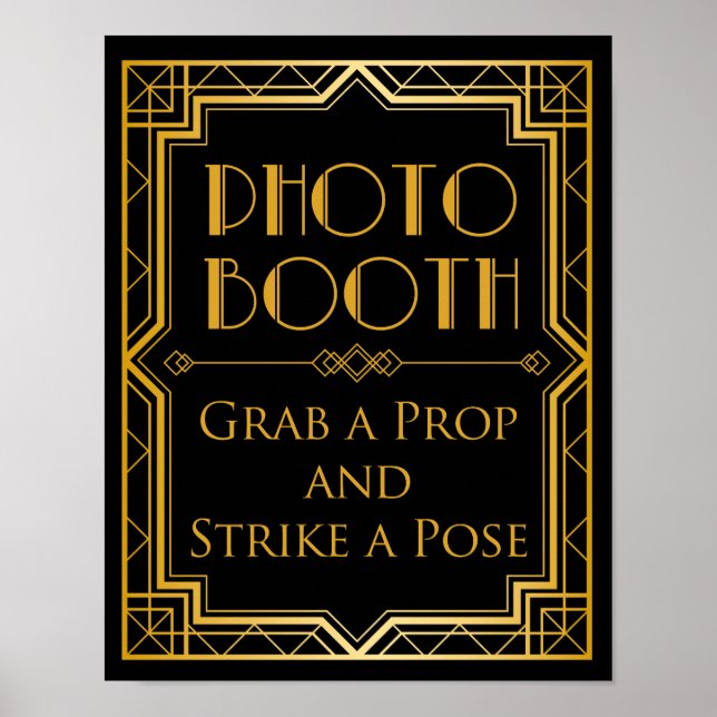 Photo Booth  Wedding Sign | Gatsby Art Deco (Front)