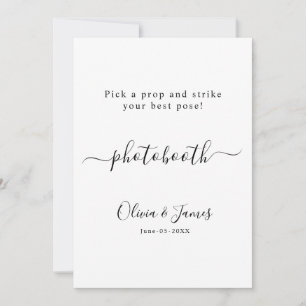 Photo Booth Wedding Sign Template, Invitation
