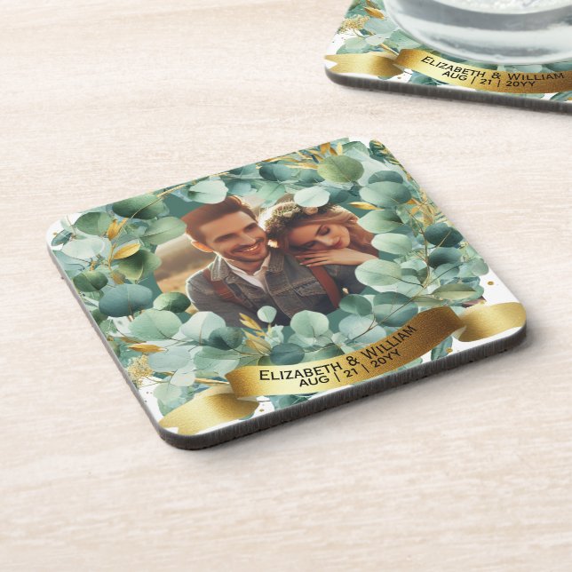 PHOTO Bridesmaid Gift Maid Honour Mother Groom Coaster (Left Side)