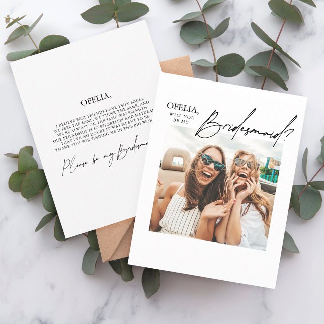 Photo Bridesmaid Proposal Card Template (Creator Uploaded)