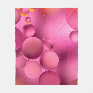 photo, bright oily drops in water with colorful ba fleece blanket