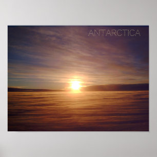Photo. Bright sunset in Antarctica.  Poster