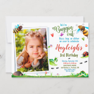 Photo Bugs birthday invitation 1st First birthday