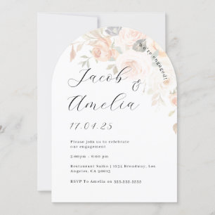 Photo Burnt Orange Floral Arch Engagement Party   Invitation