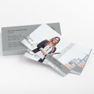 Photo Business Card | Easy Custom Branding | Grey