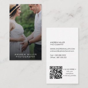 Photo Business card with QR Code vertical