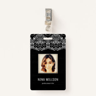 Photo Business ID And White Lace ID Badge