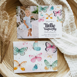 Photo Butterfly Birthday Invitation