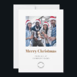 Photo Calendar 2024 Company Logo QR Gold Christmas Holiday Card<br><div class="desc">Photo Calendar 2024 Company Logo QR Code Gold Text Christmas. Available digitally or printed. Simply replace the sample image with your own favourite and personalise the text as required. A handy 2024 calendar is on the reverse along with a QR code to your website for your recipients to display all...</div>