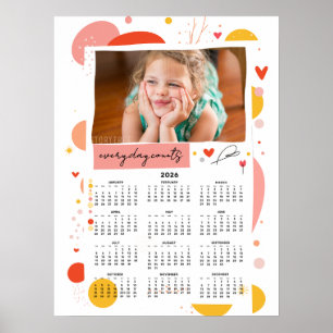 Photo Calendar 2026 Every Day Counts Poster 18x24