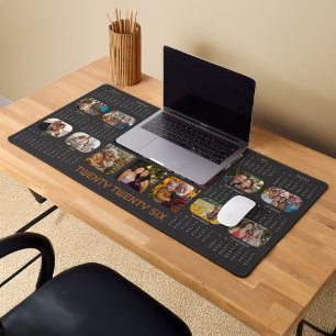 Photo Calendar 2026 Full Year 14 Photos Black Desk Mat