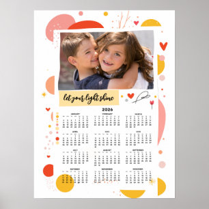 Photo Calendar 2026 Let Your Light Shine Poster