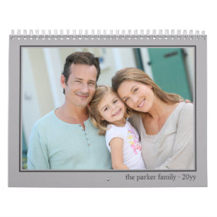 Photo Calendar Full Size Monthly Picture Grey