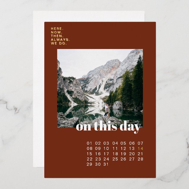 Photo & Calendar | Simple Typography Save the Date (Front/Back)