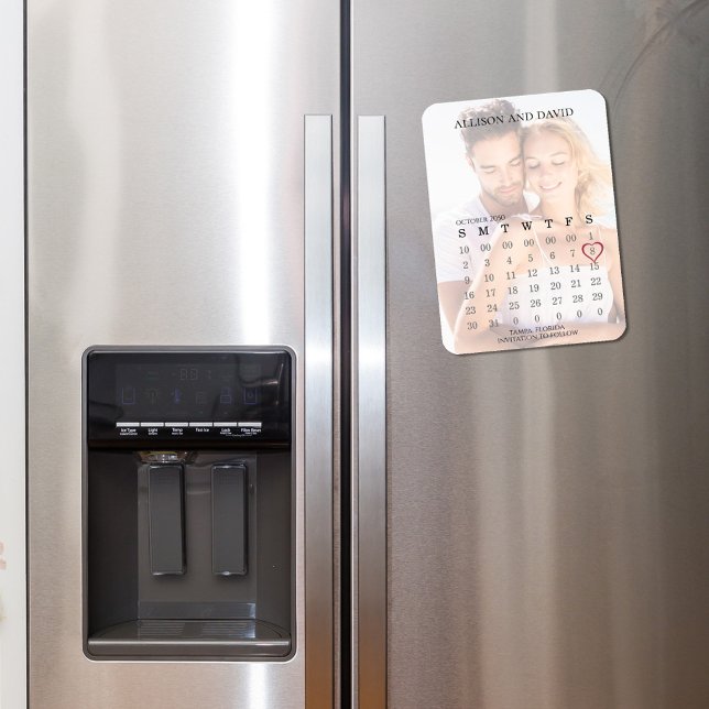 Photo Calendar Wedding Save the Date Magnet (Wedding save the date photo magnet. )