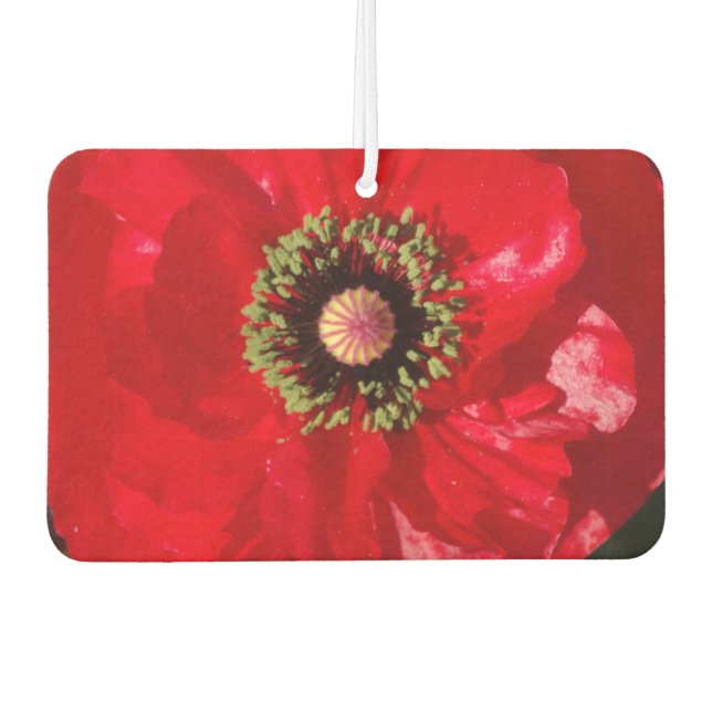 Photo California Red Poppy flower  Car Air Freshener (Front)