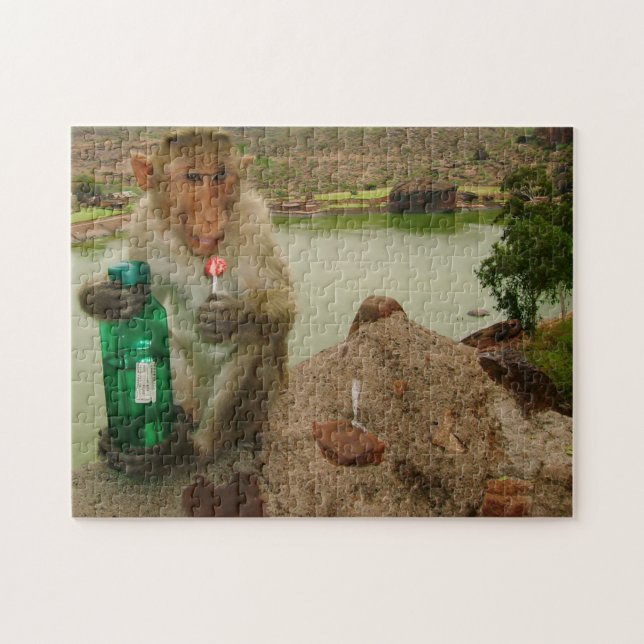 Photo Call-Monkey Badami India Jigsaw Puzzle (Horizontal)