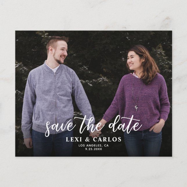 Photo & Calligraphy 2B Darker Horizo Save the Date Flyer (Front)