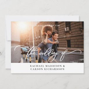Photo & Calligraphy 3BF Mod Horizontal Wedding Inv Invitation