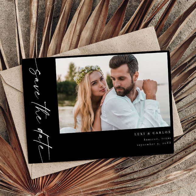 Photo & Calligraphy 4 Mod Horiz Save the Date Invitation (Creator Uploaded)