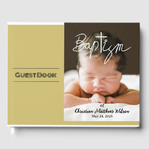 Photo Calligraphy Christening Religious Baptism Guest Book