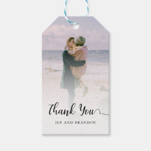 Photo Calligraphy Thank You Wedding Favour Tag