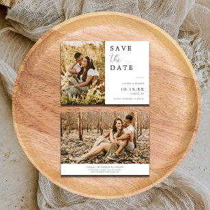 Photo Calligraphy Wedding Save The Date Card