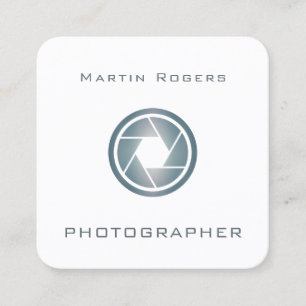 Photo camera lens artistic cover square business card