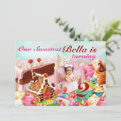 Photo Candy Land Birthday Party Invitations (Standing Front)
