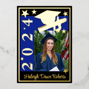 Photo Cap, Diploma Royal Blue/Black Graduation