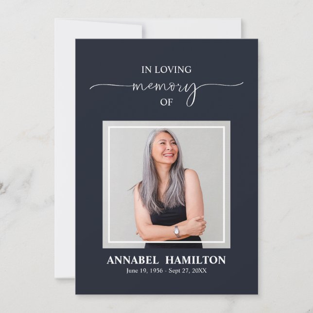 Photo Card For Memorial Funeral Service (Front)