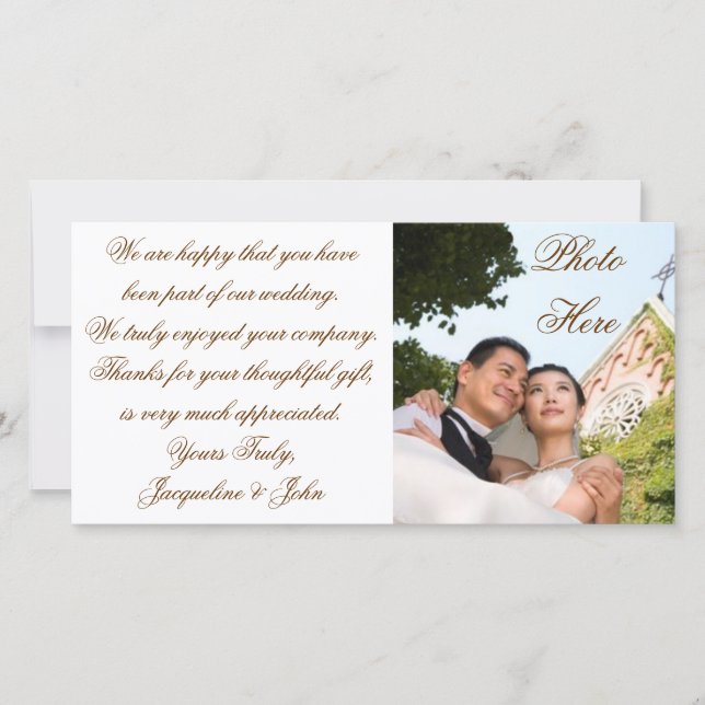 Photo Card ~ Wedding Thank You (Front)