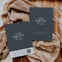 Photo Card with QR Code for Vellum Wedding Invites
