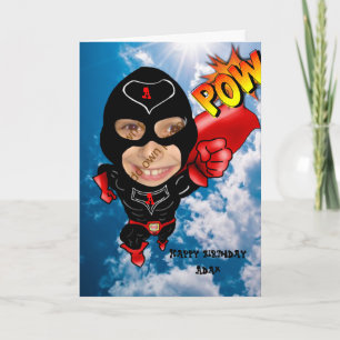 Photo caricature - face in hole card