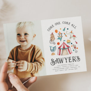 Photo Carnival Birthday Invitation   Circus