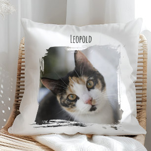 Photo Cat Pet with Name Cushion
