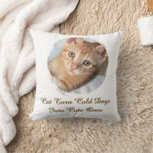 Photo Cat Text, Replaceable, Funny Cushion