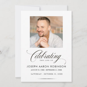Photo Celebration of Life Funeral Memorial Modern Invitation