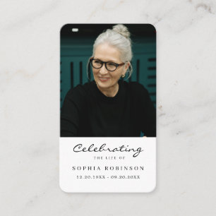 Photo Celebration of Life Funeral Prayer Card