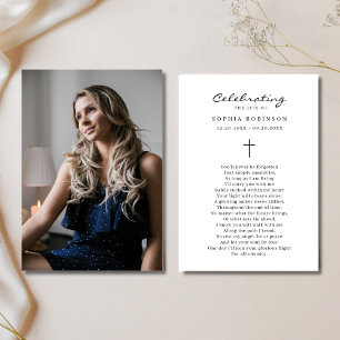 Photo Celebration of Life Funeral Prayer Card