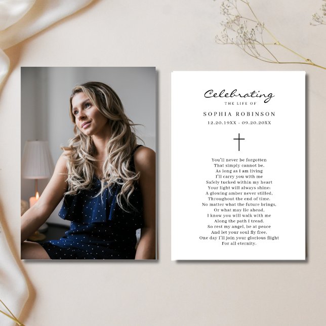 Photo Celebration of Life Funeral Prayer Card (Creator Uploaded)