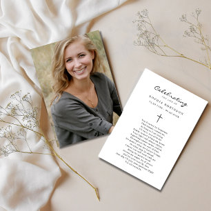 Photo Celebration of Life Funeral Prayer Card