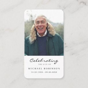Photo Celebration of Life Funeral Prayer Card