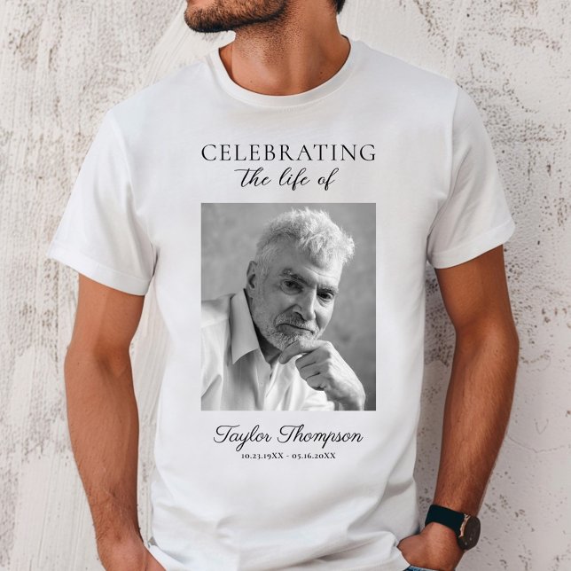 Photo Celebration of Life Funeral White T-Shirt (Creator Uploaded)